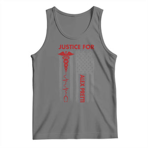 Justice For Alex Pretti Tank Top Minneapolis Tribute 2026 ICU Nurse American Flag TS11 Black Heather Print Your Wear