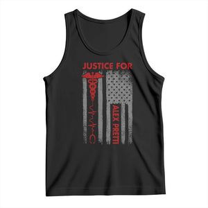 Justice For Alex Pretti Tank Top Minneapolis Tribute 2026 ICU Nurse American Flag TS11 Black Print Your Wear