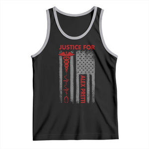 Justice For Alex Pretti Tank Top Minneapolis Tribute 2026 ICU Nurse American Flag TS11 Black Athletic Heather Print Your Wear