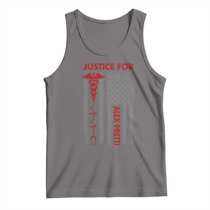 Justice For Alex Pretti Tank Top Minneapolis Tribute 2026 ICU Nurse American Flag TS11 Deep Heather Print Your Wear
