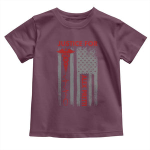 Justice For Alex Pretti Toddler T Shirt Minneapolis Tribute 2026 ICU Nurse American Flag TS11 Maroon Print Your Wear