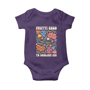 Pretti Good To Abolish Ice Baby Onesie Minneapolis Protest Political Statement Retro Floral TS11 Purple Print Your Wear