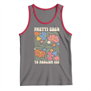 Pretti Good To Abolish Ice Tank Top Minneapolis Protest Political Statement Retro Floral TS11 Deep Heather Red Print Your Wear
