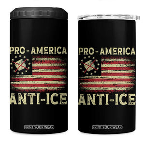 Pro American Anti Ice 4 in 1 Can Cooler Tumbler Resist Protest Support Immigrants Refugee TS11 One Size: 16 oz Black Print Your Wear