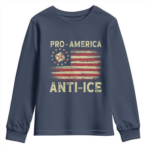 Pro American Anti Ice Youth Sweatshirt Resist Protest Support Immigrants Refugee TS11 Navy Print Your Wear