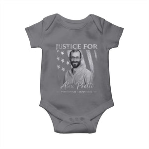 Justice For Alex Pretti Baby Onesie Minneapolis Tribute 2026 Vintage American Flag TS11 Charcoal Print Your Wear