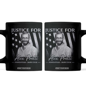 Justice For Alex Pretti Coffee Mug Minneapolis Tribute 2026 Vintage American Flag TS11 Black Print Your Wear