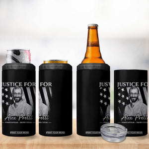 Justice For Alex Pretti 4 in 1 Can Cooler Tumbler Minneapolis Tribute 2026 Vintage American Flag TS11 Print Your Wear
