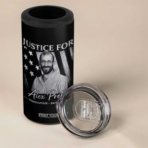 Justice For Alex Pretti 4 in 1 Can Cooler Tumbler Minneapolis Tribute 2026 Vintage American Flag TS11 Print Your Wear