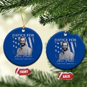 Justice For Alex Pretti Ceramic Ornament Minneapolis Tribute 2026 Vintage American Flag TS11 1pc Blue Print Your Wear