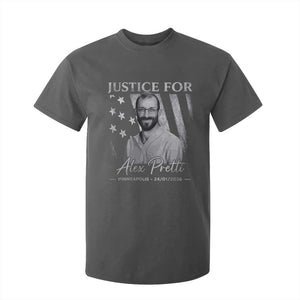 Justice For Alex Pretti T Shirt For Kid Minneapolis Tribute 2026 Vintage American Flag TS11 Dark Heather Print Your Wear