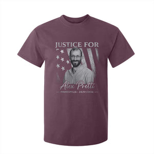 Justice For Alex Pretti T Shirt For Kid Minneapolis Tribute 2026 Vintage American Flag TS11 Maroon Print Your Wear