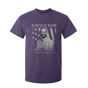 Justice For Alex Pretti T Shirt For Kid Minneapolis Tribute 2026 Vintage American Flag TS11 Purple Print Your Wear