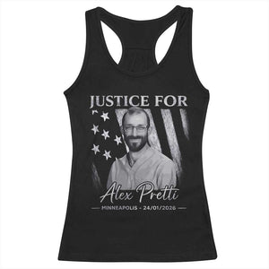 Justice For Alex Pretti Racerback Tank Top Minneapolis Tribute 2026 Vintage American Flag TS11 Black Print Your Wear