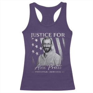 Justice For Alex Pretti Racerback Tank Top Minneapolis Tribute 2026 Vintage American Flag TS11 Purple Print Your Wear
