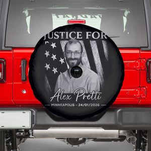 Justice For Alex Pretti Spare Tire Cover Minneapolis Tribute 2026 Vintage American Flag TS11 Black Print Your Wear