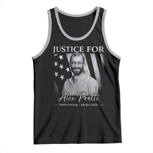 Justice For Alex Pretti Tank Top Minneapolis Tribute 2026 Vintage American Flag TS11 Black Athletic Heather Print Your Wear