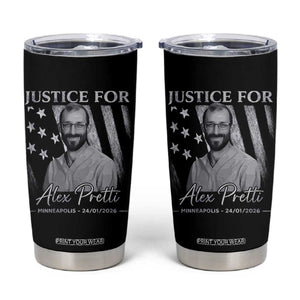 Justice For Alex Pretti Tumbler Cup Minneapolis Tribute 2026 Vintage American Flag TS11 Black Print Your Wear