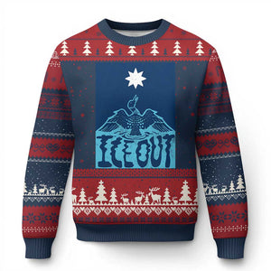 Ice Out Minnesota Loon Ugly Christmas Sweater MN State Protest TS11 Navy Red Print Your Wear