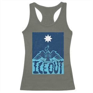 Ice Out Minnesota Loon Racerback Tank Top MN State Protest TS11 Military Green Print Your Wear