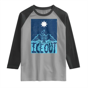 Ice Out Minnesota Loon Raglan Shirt MN State Protest TS11 Sport Gray Black Print Your Wear