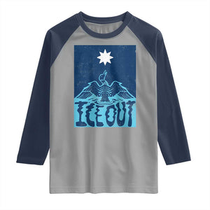 Ice Out Minnesota Loon Raglan Shirt MN State Protest TS11 Sport Gray Navy Print Your Wear