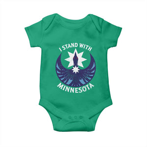 I Stand With Minnesota Baby Onesie Rebel Common Loon Minnesota Protest TS11 Irish Green Print Your Wear