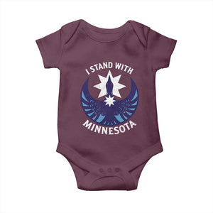 I Stand With Minnesota Baby Onesie Rebel Common Loon Minnesota Protest TS11 Maroon Print Your Wear