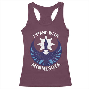 I Stand With Minnesota Racerback Tank Top Rebel Common Loon Minnesota Protest TS11 Maroon Print Your Wear