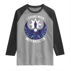 I Stand With Minnesota Raglan Shirt Rebel Common Loon Minnesota Protest TS11 Sport Gray Black Print Your Wear