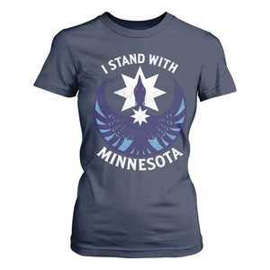 I Stand With Minnesota T Shirt For Women Rebel Common Loon Minnesota Protest TS11 Navy Print Your Wear