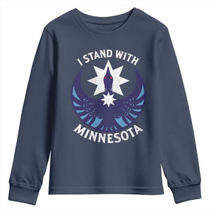I Stand With Minnesota Youth Sweatshirt Rebel Common Loon Minnesota Protest TS11 Navy Print Your Wear