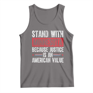 Stand With Minnesota Because Justice Is An American Value Tank Top Political Statement TS11 Deep Heather Print Your Wear