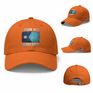 I Stand With Minnesota Baseball Cap MN State Support Political Protest TS11 Baseball Cap Universal Fit Orange Print Your Wear