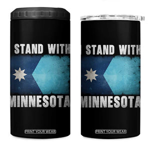 I Stand With Minnesota 4 in 1 Can Cooler Tumbler MN State Support Political Protest TS11 One Size: 16 oz Black Print Your Wear
