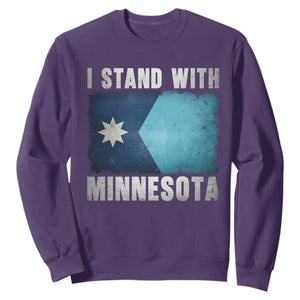 I Stand With Minnesota Sweatshirt MN State Support Political Protest TS11 Purple Print Your Wear