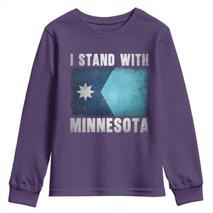 I Stand With Minnesota Youth Sweatshirt MN State Support Political Protest TS11 Purple Print Your Wear