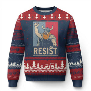 Funny Minneapolis Viking Resist Abolish Ice Protest Ugly Christmas Sweater TS11 Navy Red Print Your Wear