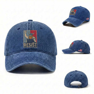 Funny Minneapolis Viking Resist Abolish Ice Protest Washed Cotton Baseball Cap TS11 Washed Cap Universal Fit Royal Blue Print Your Wear