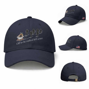 Off To Be Radical Left Scum Baseball Cap Funny Minneapolis Escape Viking Abolish Ice TS11 Baseball Cap Universal Fit Navy Print Your Wear