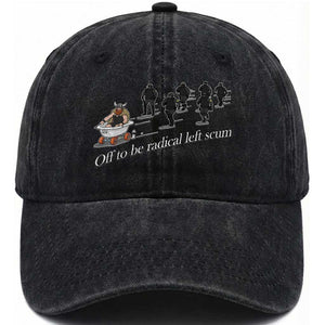 Off To Be Radical Left Scum Washed Cotton Baseball Cap Funny Minneapolis Escape Viking Abolish Ice TS11 Print Your Wear