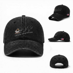Off To Be Radical Left Scum Washed Cotton Baseball Cap Funny Minneapolis Escape Viking Abolish Ice TS11 Washed Cap Universal Fit Black Print Your Wear