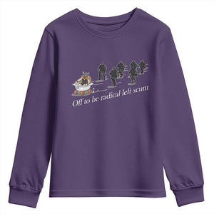 Off To Be Radical Left Scum Youth Sweatshirt Funny Minneapolis Escape Viking Abolish Ice TS11 Purple Print Your Wear