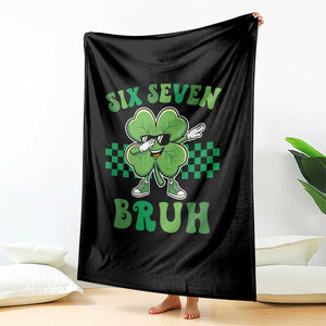 Funny 67 St Patricks Day Throw Blanket Six Seven Bruh Dabbing Shamrock TS11 Print Your Wear