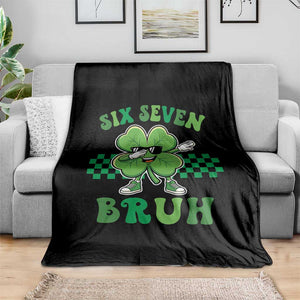 Funny 67 St Patricks Day Throw Blanket Six Seven Bruh Dabbing Shamrock TS11 Print Your Wear