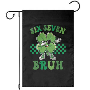 Funny 67 St Patricks Day Garden Flag Six Seven Bruh Dabbing Shamrock TS11 Black Print Your Wear