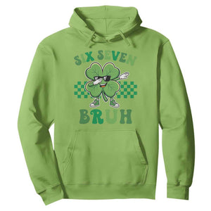 Funny 67 St Patricks Day Hoodie Six Seven Bruh Dabbing Shamrock TS11 Lime Print Your Wear