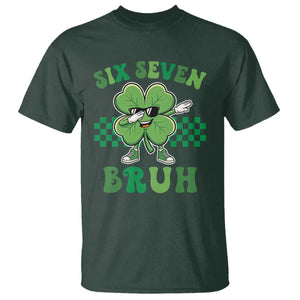 Funny 67 St Patricks Day T Shirt Six Seven Bruh Dabbing Shamrock TS11 Dark Forest Green Print Your Wear