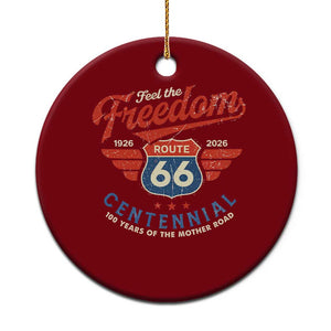 US Route Highway 66 Centennial Ceramic Ornament Feel The Freedom 100 Years Of The Mother Road TS11 1pc Red Print Your Wear