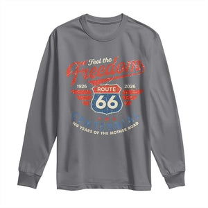 US Route Highway 66 Centennial Long Sleeve Shirt Feel The Freedom 100 Years Of The Mother Road TS11 Charcoal Print Your Wear